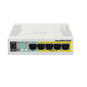 Коммутатор Mikrotik RB260GSP (CSS106-1G-4P-1S), 5x 1000BASE-T, 1x SFP, управляемый L2, Passive PoE out 