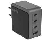 Сетевое зарядное устройство Ugreen X570, (USB/Type-C*3//3A/140W/GaN/PD/QC), Серое (45575) серый