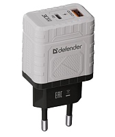 Сетевое зарядное устройство Defender UPA-132 (Power Delivery/ Quick Charge/ 30W/ USB A+C) белое белый