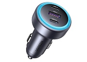 Автомобильное зарядное устройство UGREEN EC307 (2USB-C PD+USB-A QC/30W) серый Чёрный