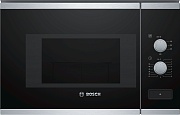 Микроволновая печь встраиваемая Bosch BFL520MS0 (Serie4 / черный/нерж / 20л / ширина - 59,4 см / 800Вт) Чёрный матовый