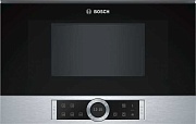Микроволновая печь встраиваемая Bosch BFR634GS1 (Serie8 / нерж / 21л / ширина - 59,4 см / 900Вт / AutoPilot7 / правое открывание) Чёрный
