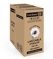 Кабель Exegate UTP, CAT 5E, CCA, 26AWG, 4 пары, бухта 100м, PVC, серый (EX281818RUS) 