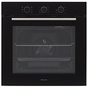 Духовой шкаф KRONA ELEMENT plus 60 BL (78 л / до 260 °C / Чёрное стекло / Традиционная очистка / Гриль / Рельефные направляющие / А) чёрный