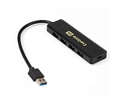 Концентратор ExeGate DUB-4P/1  USB 3.0 hub, 4 в 1 черный Чёрный