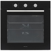 Духовой шкаф KRONA ALPHA 60 BL (78 л / до 260 °C / Чёрное стекло / Каталитич. очистка / Телескоп. направляющие(x1) / А) чёрный