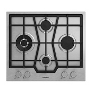 Поверхность газовая Hotpoint HGMTS 643 W IX (Нерж. сталь /чугун. решетки /4 конфорки(1,75/1,0/3/5 кВт) /WOK/ Flame Control / газконтр. / электропод.) нержавеющая сталь