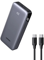 Портативная батарея Ugreen PB535, (USB/Type-C*2/30W/FC/LED индикатор) 10000мАч, Серая (55994B) серый