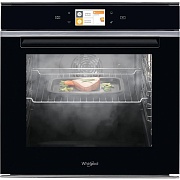 Духовой шкаф с добавлением пара Whirlpool W11I OM1 4MS2 H (73 л / до 270 °C / Чёрный, стекло / SmartClean / Гриль / Телескоп.напр. / SoftClosing / A+) Чёрный