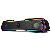 Колонки 2.0 SVEN 450 / 10W / USB-питание / Аудиовыход на наушники / RGB-подсветка / Чёрный / корпус - пластик чёрный