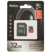 Память micro Secure Digital Card  32Gb class10 Netac Extreme Pro / c адаптером SD A1,V10,UHS-I Class1(U1) /NT02P500PRO-032G-R/ 