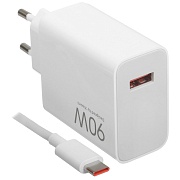 Сетевое зарядное устройство Xiaomi 90W GaN HyperCharge Combo (Type-A) (BHR07ZBEU) белый