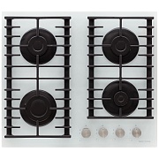 Поверхность газовая KRONA HAGEL 60 WH (Белый / 4 конфорки / (1,7/1,7/2,8/1,0) кВт / закаленное стекло / чугун. реш. / газ-контроль / электроподжиг) белый