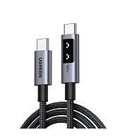 Кабель Ugreen L509 Type-C - Type-C, 2м, (100W/ Дисплей), Черный/Серый (35512) Титановый