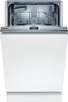 Машина посудомоечная встраиваемая 45 см Bosch SPV4EKX29E (Serie4 / 9 комплектов / 2 полки / расход воды - 8,5 л / TimeLight / Home Connect / А++) Белый