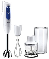 Блендер Braun MQ3025 (700 Вт/ скоростей 2/ турборежим/ венчик, измельчитель, стакан) Белый