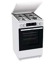 Плита комбинированная Gorenje GK5C63WH (Advanced / Белая / духовка - 70 л / 4 газовые конфорки / эмал. решетки / металлическая крышка) белый