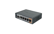 Маршрутизатор Mikrotik hEX S (RB760iGS) Проводной гигабитный 5-портовый роутер с поддержкой SFP,PoE, 3G/4G модемов и USB-портом и microSD-слотом 