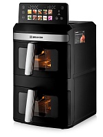 Аэрогриль Brayer BR2051 (2800 Вт, 13 л (2 чаши 6,5 л), упр. - сенсорное, программ - 10, таймер на - 60 мин) чёрный