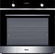 Духовой шкаф Haier HOX-P06HGBX (76 л / Чёрное стекло+нерж.сталь / Гриль / Телескоп.напр.(x1) / Эмаль легкой очистки / A) Чёрный/нержавейка