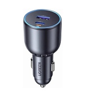 Автомобильное зарядное устройство UGREEN EC701, (USB/Type-C/PD/QC/63W), Серое чёрный
