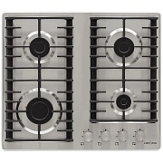 Поверхность газовая KRONA HAGEL 60 IX (Нерж. сталь / 4 конфорки / (1,7/1,7/2,8/1,0) кВт / чугун. реш. / газконтроль / электроподжиг) нержавеющая сталь