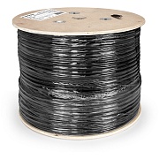 Витая пара Exegate UTP, CAT 5E, медь, 24AWG, 4 пары, катушка 305м, PE с тросом, черный (EX190974RUS) 
