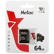 Память micro Secure Digital Card 64Gb Netac ECO / c адаптером SD / NT02P500ECO-064G-R/ 