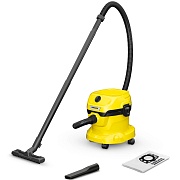 Пылесос Karcher WD 2 Plus V-12/4/18 1.628-000.0 (1000 Вт, мусоросборник 12 л, влажная уборка, желтый) 