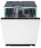 Машина посудомоечная встраиваемая 60 см Haier HDWE14-593RU (14 комплектов / 2 полки / расход воды - 11 л / Aquastop / А) серебристый