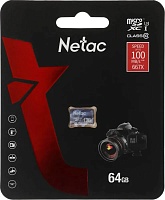 Память micro Secure Digital Card  64Gb Netac Ultra / без адаптера SD /NT02P500ULT-064G-S/ 