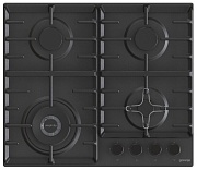 Поверхность газовая Gorenje GW642SYB (Simplicity 2.1 / черный / нержавеющая сталь / чугун / WOK) Чёрный
