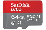 Память micro Secure Digital Card  64Gb class10 SanDisk 140MB/s Ultra UHS-I U3 /SDSQUAB-064G-GN6MN/ 
