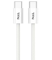 Кабель TFN TypeC - TypeC 60W, нейлон, 1.2м. Цвет:белый (TFN-C-IP-CC12M-WH) Белый