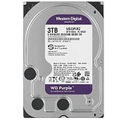 Жесткий диск 3 000Gb WD 256Mb SATA WD33PURZ Purple для систем наблюдения  