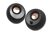 Колонки 2.0 Creative Pebble PRO / 16W / RGB-подсветка / Bluetooth / USB-C / Черный / Чёрный