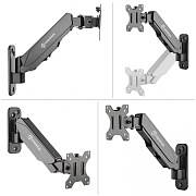 Крепление для монитора ONKRON G120 чёрный, для 13"-34", наклон 35°, поворот 180°, нагрузка до 8 кг, расстояние до стены 99-361 мм Чёрный