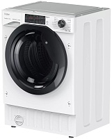 Стирально-сушильная машина встраиваемая Haier HWDQ90B416FWB-RU (53см / 9кг / 5кг / 1600об / пар / Инверторный двигатель / A+++) белый