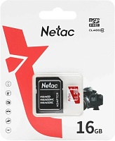 Память micro Secure Digital Card  16Gb Netac ECO / c адаптером SD / NT02P500ECO-016G-R/ 