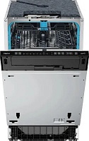 Машина посудомоечная встраиваемая 45 см Haier HDWE11-594RU (11 комплектов / 3 полки / расход воды - 10 л / Aquastop / А) серебристый