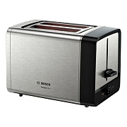 Тостер Bosch TAT5P420  (970 Вт/ тостов - 2/ подогрев, размораживание, решетка для подогрева булочек, поддон для крошек/ серебряный) 