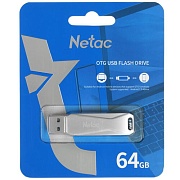 Память USB3.0+TypeC Dual Flash Drive 64Gb Netac U782С /NT03U782C-064G-30PN/ серый