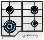 Поверхность газовая Electrolux KGG64362W (Serie600 / Белое стекло / чугун. решетки / 4 конфорки(2,0/2,0/1,0/3,9WOK кВт) / газконтроль / электроподжиг) белый