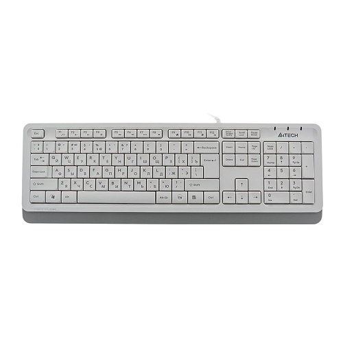 Клавиатура A4Tech Fstyler FK10, русские буквы белые,  1.5м., белый