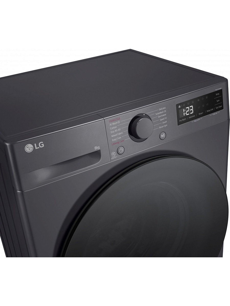 Стиральная машина LG F2WR508S2M (47.5см / 8кг / 1200об / пар / добавление белья / AI DD ™ / Smart Diagnosis / Inverter Direct Drive / A+++ / Чёрная)