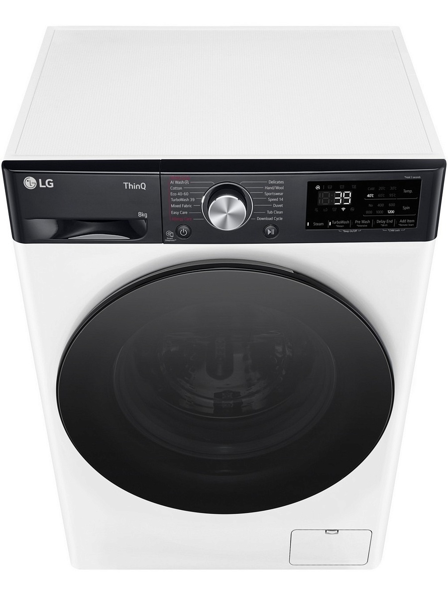 Стиральная машина LG F2WR708S2H (47.5см / 8кг / 1200об / пар / добавление белья / AI DD ™ / TurboWash™ 360˚ / Wi-Fi / Inverter Direct Drive / A+++)