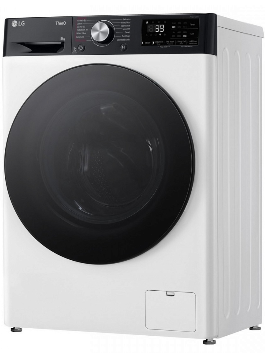 Стиральная машина LG F2WR708S2H (47.5см / 8кг / 1200об / пар / добавление белья / AI DD ™ / TurboWash™ 360˚ / Wi-Fi / Inverter Direct Drive / A+++)