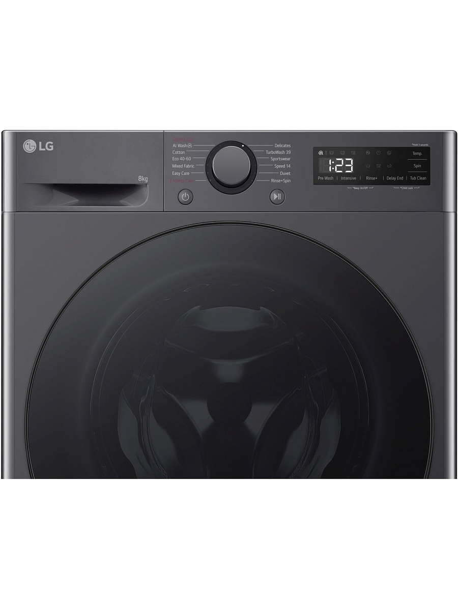 Стиральная машина LG F2WR508S2M (47.5см / 8кг / 1200об / пар / добавление белья / AI DD ™ / Smart Diagnosis / Inverter Direct Drive / A+++ / Чёрная)