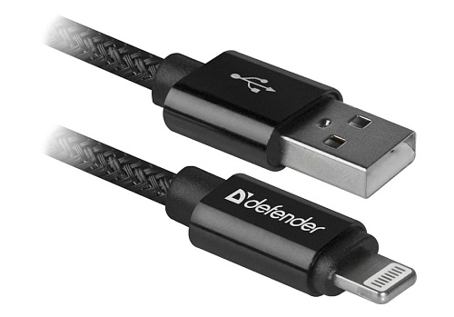 Кабель Defender ACH01-03T PRO Lightning - USB, 1м, Черный