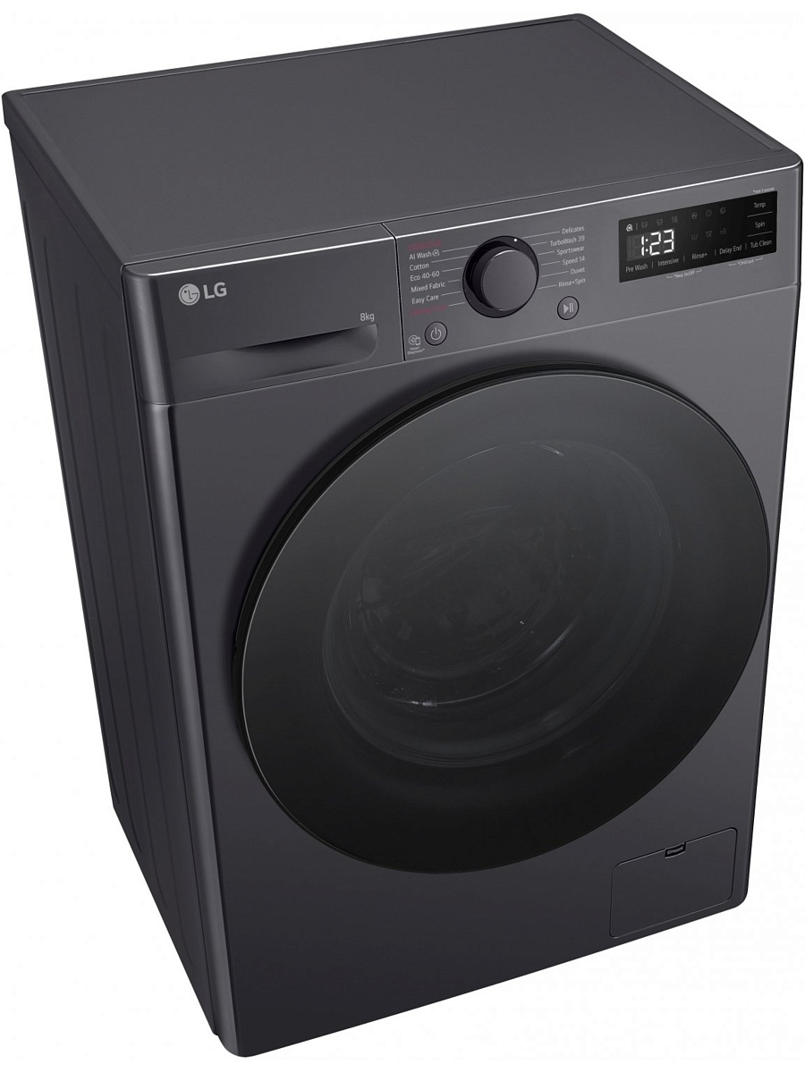 Стиральная машина LG F2WR508S2M (47.5см / 8кг / 1200об / пар / добавление белья / AI DD ™ / Smart Diagnosis / Inverter Direct Drive / A+++ / Чёрная)